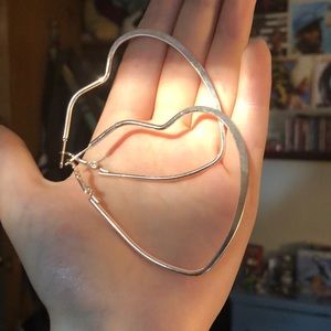 Rose gold heart hoop earrings